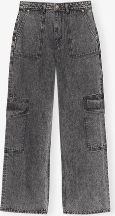 Ganni Black Washed Angi Jeans - Size 24 Organic Cotton