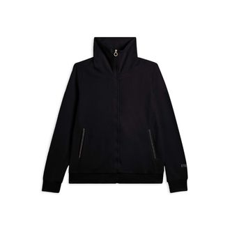 Freddy Felpa collo alto da donna in velluto con zip e logo strass