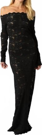 Olivaceous Sadie Laced Maxi Dress In Black