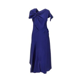Victoria Beckham Crepe back satin asymmetrical midi dress Woman 12