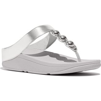 FitFlop Fino Platform Wedge Flip Flop in Silver at Nordstrom Rack, Size 10
