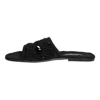 Dolce & Gabbana Sliders, female, Black, Size: 14 US Woven Slides