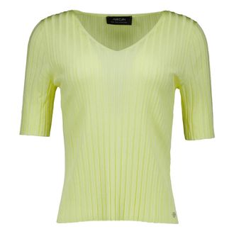 Marc Cain V-neck Knitwear, female, Yellow, Size: L V-neck Knitwear