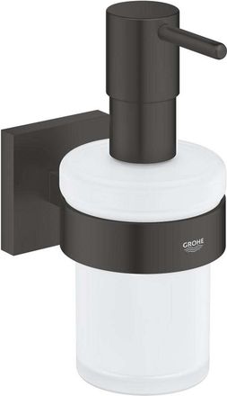 GROHE Quickfix Start Cube - Dispensador De Jab&oacute;n Con Soporte, Cristal/negro Mate 410982430
