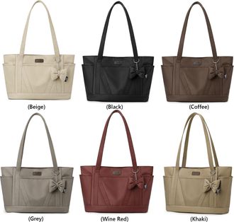 Generic Nylon Laptop Bag Tote Bag College Shoulder Bag for Work (Black)