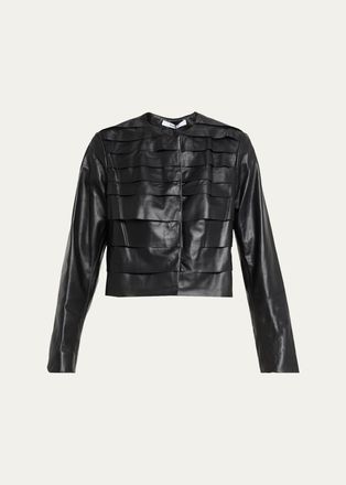 Fleurette Hazel Tiered Leather Jacket