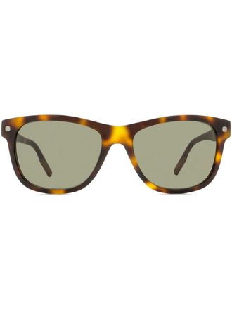 Ermenegildo Zegna tortoiseshell-effect rectangle-frame sunglasses - men - Acetate - One Size - Brown