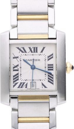 Cartier Pre-owned Cartier Tank Francaise Silver Grained Dial Mens Watch W51005Q4
