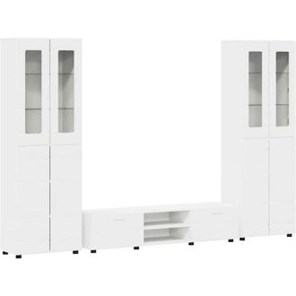 vidaXL TV Cabinet Set with Drawer with Shelf White Engineered Wood vidaXL