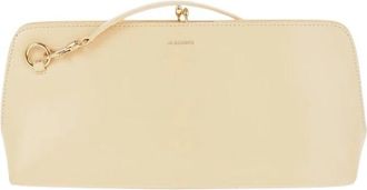 Jil Sander Goji Schoudertas in Champagne - Dames - Clutches - Beige - ONE Size - Leer - Tassen
