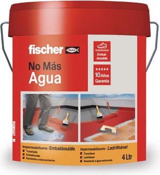 Fischer Pintura Impermeabilizante Embaldosable 4l Para Terrazas, Tejados, Transitable, Terracota