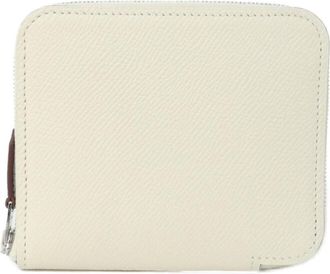 Herm&egrave;s Rose Purple Epsom Leather Silk Wallet (Bi-Fold) (Pre-Owned)