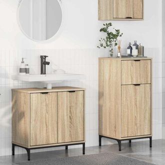 vidaXL vidaXL Set di mobili per il bagno con cassetto 2 pcs Rovere Sonoma