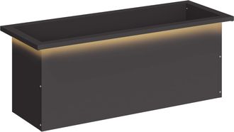 vidaXL Jardinera Para Jard&iacute;n Con Luces Led Negro 30 X 80 X 30 Cm Acero Vidaxl