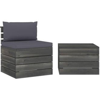 vidaXL Muebles De Jard&iacute;n De Palets 2 Piezas Cojines Madera De Pino Vidaxl