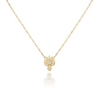 Bespoke Yellow Gold Diamond Floral Pendant 0.69ct