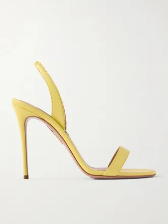 Aquazzura Sandali Slingback In Pelle So Nude 105 - Giallo