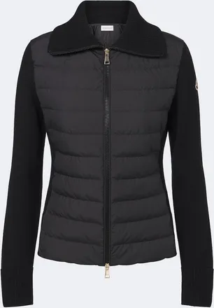 Moncler Down-paneled virgin wool cardigan