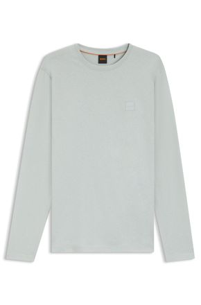 Boss Orange by Hugo Boss Langarmshirt BOSS ORANGE Tacks, Herren, Gr. XXL, silber043, Single Jersey, Obermaterial: 100% Baumwolle, regular fit normal, Rundhals, eingesetzt norm