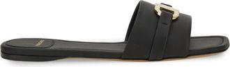 Ferragamo Black Solid Slide Sandals