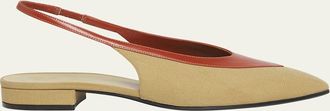 Loro Piana Rebecca Bicolor Slingback Ballerina Flats