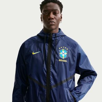 Nike Brazil Nike Mens Dri-FIT Soccer Anthem Jacket in Blue | IH1600-433