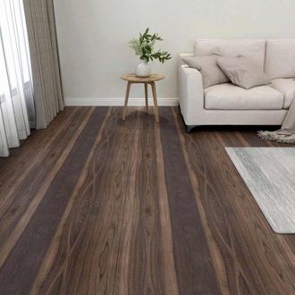 vidaXL vidaXL Tavole di Pavimento 55 pcs Marrone Scuro 5,11 m&sup2; PVC