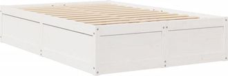 vidaXL Vidaxl - Estructura De Cama Sin Colch&oacute;n Madera Maciza Blanca 120x190 Cm