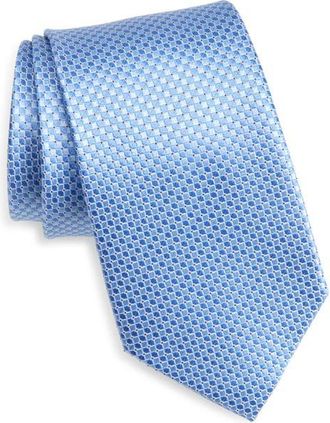 Nordstrom Solid Textured Silk Tie in Light Blue at Nordstrom
