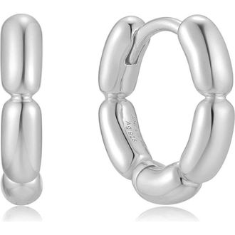 Ania Haie Puffy Huggie Hoop Earrings in Silver at Nordstrom