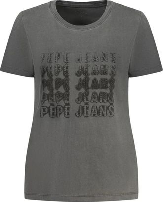Pepe Jeans London Dames, Tops, Zwart, Maat: XL Katoen