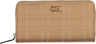 Calvin Klein Beige Polyester Portemonnee met Rfid Blokkering - Dames - Portefeuilles - Beige - ONE Size - Polyester - Accessoires