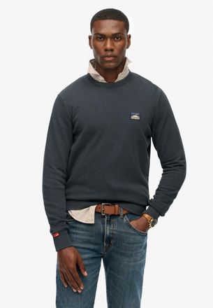 Superdry Sweatshirt SUPERDRY GREAT OUTDOORS EMB RLXD SWEAT, Herren, Gr. S, blau (eclipse navy), angeraute Sweatware, Obermaterial: 100% Baumwolle, unifarben mi