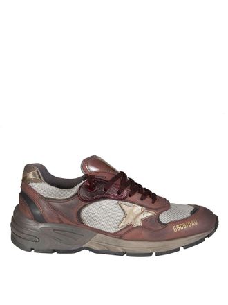 Golden Goose Brown Nubuck Gold Leather Dad Sneakers