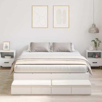 vidaXL Cama Con Almacenamiento Con Caj&oacute;n Blanco 236.5 X 140 X 31.5 Cm Vidaxl