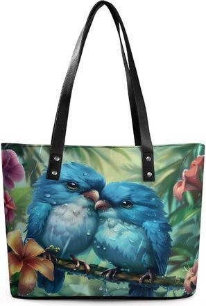 Generic Blue Birds Tote Bags for Women Cute Shoulder Purses Handbags