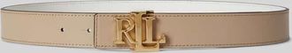 Lauren Ralph Lauren G&uuml;rtel mit Logo Applikation in Taupe, Gr&ouml;&szlig;e XS