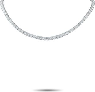 Luxury Bazaar Platinum 29.80 ct Diamond Tennis Necklace MF20-052126
