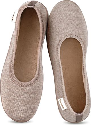 Garonne Womens Slippers with Memory Foam, Womens Non-Slip Slippers for Bedroom Indoor/Outdoor, Dark Beige, 8.5 UK