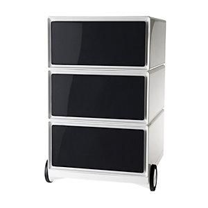Paperflow Buck Rodante Easybox 3 Cajones Blanco / Negro