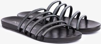 Pedro Garcia Strappy slide sandal in meteorite silk satin | Gala | Essentials collection | PEDRO GARCIA