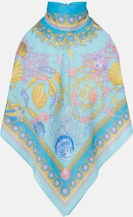 Versace Top in cotone e seta con stampa