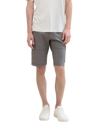 Tom Tailor Bermudas TOM TAILOR, Herren, Gr. 29, N-Gr, grau (castlerock grau), Obermaterial: 97% Baumwolle, 3% Elasthan, unifarben, regular fit kniefrei, Hosen Be