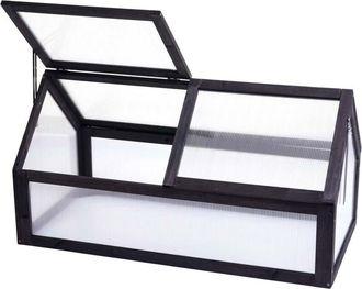 Hhg Mini serra 571 giardino balcone coperchio apribile legno 108x57x54cm antracite