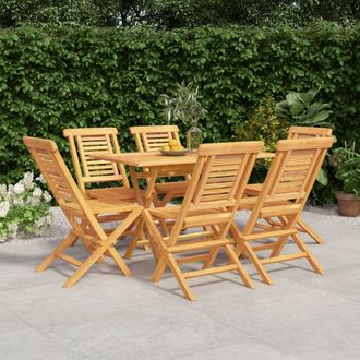 vidaXL Juego De Comedor De Jard&iacute;n 7 Piezas Madera Maciza De Teca Vidaxl