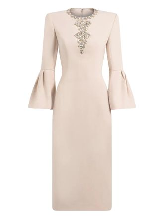 Jenny Packham Abito midi Margoni con decorazione - Toni neutri