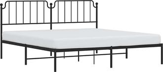 vidaXL Estructura Cama Sin Colch&oacute;n Con Cabecero Metal Negro 193x203 Cm Vidaxl
