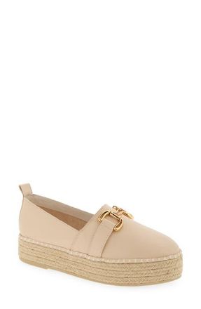 Chocolat Blu Nabi Platform Espadrille in Cream Leather at Nordstrom, Size 7.5-8Us