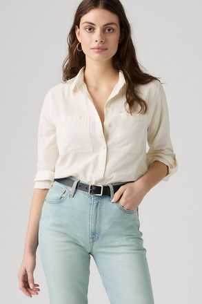 Levi's Aspen Utility Long-Sleeve Shirt - Donna - XL - Bianco / Egret Seersucker