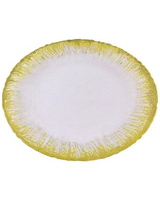 Alice Pazkus Set Of Four 13In Chargers With Flashy Gold Design